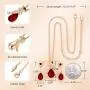 CDE Jewelry Sets for Women Rose Gold Jewelry Embellished with Crystal from Austria Mothers Day Jewelry Gifts Necklace and Earrings Set for Mom Wife CDE Jewelry Sets for Women Rose Gold Jewelry Embellished with Crystal from Austria Mothers Day Jewelry Gifts Necklace and Earrings Set for Mom Wife