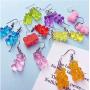 Tiande Creative Food Fruit Acrylic Big Drop Dangle Stud Earrings for Women Girls