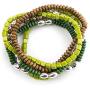 LookLove Womens Jewelry Shades of Green Bead Necklace (16'' with 3'' Extender) Earrings (3'') and Bracelet (6 Stretch Bracelets) Set