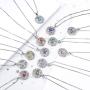 Aurora Tears Zodiac Constellation Necklaces Women 925 Sterling Silver Crystal Birthstone Pendant Cubic Zirconia Birth Jewelry Charm Dating Jewelry