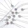 Aurora Tears Zodiac Constellation Necklaces Women 925 Sterling Silver Crystal Birthstone Pendant Cubic Zirconia Birth Jewelry Charm Dating Jewelry