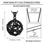 Pentagram Star Powerful Pentacle Necklace 316L Stainless Steel Traditional Seal of Solomon Pendant Tetragrammaton Pentacle Eliphas Levis Pentagra Wicca Punk Retro Jewelry