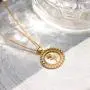 Mevecco Layered Coin Necklace 18k Gold Plated Vintage Disk Hammered Pendant Necklace Goddess Worship Celebrity Circle Medal Reversible Chic Genuine Elegant Keepsake Gift