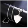 Xusamss Punk Rock Titanium Steel Shield Pendant Necklace,24inches Link Chain
