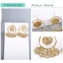 FAMARINE Vintage Tribal Chandelier Portrait Coins Hoop Drop Earrings for Women Costume Jewelry