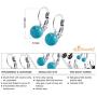 555Jewelry Womens Stainless Steel Bead Ball Round Dangle Drop Leverback Earrings