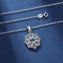 EUDORA Good Luck Blue Evil Eye Vintage Sterling Silver Necklace Pendant, Gift for Women Girl, 18 inch Chain