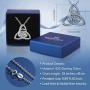 EUDORA Sterling Silver Irish Celtic Knot Triangle Necklace Vintage 925 Women Jewelry, 18'',Gift for Her