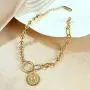 Smile Bracelets for Women,6.7inch Gold Charm Bracelets for Women and Girls,Smile with Good Luck Friendship Bracelets