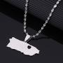Stainless Steel Silver Color Puerto Rico Map Pendant Necklaces For Women Puerto Ricans Map Chain Jewelry