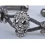 Alilang Womens Jewelry Gothic Punk Skull Floral Halloween Rhinestone Gray Silver Cuff Bracelet Alilang Womens Jewelry Gothic Punk Skull Floral Halloween Rhinestone Gray Silver Cuff Bracelet