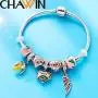 Hot Summer Beach Drink Sexy Yellow Charms fit Pandora Bracelets Necklaces and European Snake Chain Great Gifts for Holiday Vacation Wife/Mother/Girlfriend/Daughter/Sister