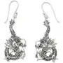 NOVICA Sterling Silver Dragon Dangle Earrings Dragon Splendor