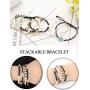 Hanpabum 3 Sets Bohemian Beaded Bracelets Set for Women Men Multilayer Hamsa Hand Evil Eye Charms Stretch Stackable Bracelet