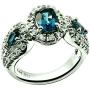 RB Gems Sterling Silver 925 Ring Genuine Gemstone Oval 7x5 mm with Rhodium-Plated Finish, 3-Stone-Style