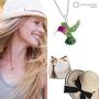 BLING BIJOUX Colorful Crystal Flying Hummingbird Pendant Necklace Never Rust 925 Sterling Silver Natural and Hypoallergenic Chain with Free Breathtaking Gift Box for a Special Moment of Love
