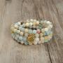Self-Discovery 108 Natural Beads Japa Mala Yoga Wrap Bracelet Necklace with Lotus Seed Charm for Prayer