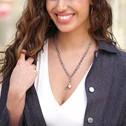 PZ Paz Creations 926 Sterling Silver Key to My Heart Pearl Charm Necklace