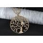 Ouran Necklace for Women,Tree of Life with Owl Pendant Necklace Girls CZ Crystal Necklace Long Chain Necklace