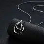 E stainless steel Hammered Double Circle Pendant Necklace Entwined Circles 18'' Minimalist Simple Jewelry Gift