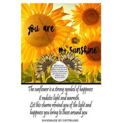 GIFTPRAMD You are My Sunshine Sunflower Necklace 2-Side Version Engraved My Only Sunshine for Daughter for Tenage Girls with Box