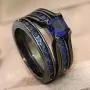 wedding ring set Two Rings His Hers Couples Rings Womens Black Gold Plated Blue Sapphire CZ Wedding Engagement Ring Bridal Sets & Mens Titanium Wedding Band wedding ring set Two Rings His Hers Couples Rings Womens Black Gold Plated Blue Sapphire CZ Wedding Engagement Ring Bridal Sets & Mens Titanium Wedding Band