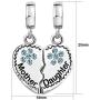 JMQJewelry Mother Love Daughter Clover Heart Dangle Birthday Birthstone Charms for Bracelets Mom Son Girl Boy Gifts