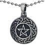 Celtic Jewelry Star Pentagram Pentacle Pagan Wicca Wiccan Magic Pewter Unisex Mens Pendant Necklace Protection Amulet Wealth Money Win Good Luck Lucky Charm Safe Travel Talisman w Silver Ball Chain