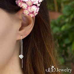 555Jewelry Womens Heart Love Cute Dainty Drop Threader Dangle String Earrings