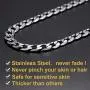 GoldChic Jewelry Free Engraved, 4MM/6MM/9MM 18K Real Gold Plated Chunky Cuban Link Chain Necklace for Men Women,Stainless Steel/Black Rhodium Plated Curb Chain Necklace 14-30 inches with Gift Box