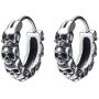 Gothic Skull Hoop Earring Small Stainless Steel Punk Rock huggie Earrings for Men Vintage Jewelry
