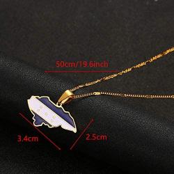 Stainless Steel Trendy Enamel Honduras Map Pendant Necklaces Charm Maps Jewelry
