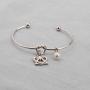 AKTAP Adoption Gifts Love Knot Cuff Bracelet Intertwined Heart and Triangle Adoption Symbol Charm Bracelet for Stepmom Stepdaughter