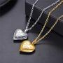 Women Girls Personalized Locket Necklace Zodiac Sign Grain Platinum 18K Gold Heart Pendant that Hold Photo Picture, with Text Engrave or Image Custom, Chain 20 Inch