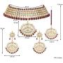 Aheli Faux Kundan Pearl Necklace with Earring Maang Tikka Indian Traditional Bollywood Fashion Jewelry Set for Women