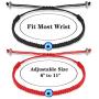 PPJew Handmade Evil Eye Bracelet Ojo Turco Kabbalah Protection Adjustable Red String Amulet Nazar Bracelets Set for Couples Women Men Family Bestfriend 2Pcs