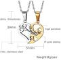 HUANIAN His&Hers Stainless Steel Key to Love Matching Half of Heart 520 Pendant Necklace for Couples