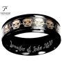 Tioneer Tungsten Carbide Skeleton Skull Silver/Gold (Includes Jewelry Box) Mens (8mm) (Sizes 8-13)