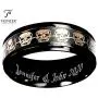 Tioneer Tungsten Carbide Skeleton Skull Silver/Gold (Includes Jewelry Box) Mens (8mm) (Sizes 8-13)