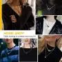 FindChic Handcuff Necklace Padlock Pendant Customized Handcuff Bracelet Partners in Crime Stainless Steel 18K Gold Plated Curb Chain Interlocking 18inch Friendship Statement Necklace for Girls & Women