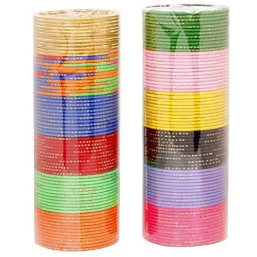 Ratna creation SANARA Traditional Partywear 144 pcs Multi Color Metal Bangle Churi Set Bollywood Indian Traditional Arrangement Wedding Wear Costume Bangle Set Ratna creation SANARA Traditional Partywear 144 pcs Multi Color Metal Bangle Churi Set Bollywood Indian Traditional Arrangement Wedding Wear Costume Bangle Set