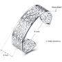 925 Sterling Silver Bangle Bracelet, HTOMT Fashion Simple Open Bangles Cuff Jewelry for Women
