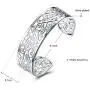 925 Sterling Silver Bangle Bracelet, HTOMT Fashion Simple Open Bangles Cuff Jewelry for Women 925 Sterling Silver Bangle Bracelet, HTOMT Fashion Simple Open Bangles Cuff Jewelry for Women