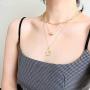 Gold Layered Pendant Long Necklacefor Women,Dainty Multilayer Adjustable Layering Coin Disc Necklace Set for Teen Girls (Silver Layered Pendant Long Necklace)