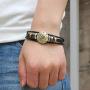 Retro 2pcs Sagittarius Zodiac Bracelet for men 12 Constellation Beaded Hand Woven Leather Bracelets Braided Punk Chain Cuff (Sagittarius)…
