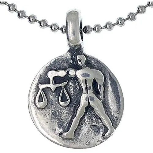 Jewelry Astrology Zodiac sign Libra Scales (Sep 23-Oct 22) Amulet Charm Medallion Silver pewter pendant necklace w Silver Ball Chain Jewelry Astrology Zodiac sign Libra Scales (Sep 23-Oct 22) Amulet Charm Medallion Silver pewter pendant necklace w Silver Ball Chain