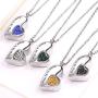 Suxerlry Stainless Steel Cubic Zirconia Heart Pendant Urn Necklace Ashes Memorial Keepsake Jewelry