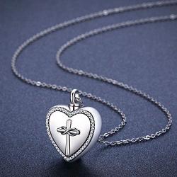 Urn Necklace, 925 Sterling Silver Cross with Infinity in Heart, Cremation Jewelry for Ashes, Forever in My Heart Human Pet Ashes Keepsake for Women, Urn Jewelry Mother Day Gift for Women with Gift Box