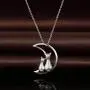 ZowBinBin Cat Necklace - Naughty Cute Lucky Cat Pendant Necklace, 18K White Gold Plated Sterling Silver Cat Pendant for Women, Fashion Cat jewelry Necklace Great Gifts for Lover, Family