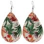 12 Pairs Large African Flamingo Leather Dangle Earring Teardrop Lightweight Leaf Pattern Leather Earrings Handmade Bohemian Exquisite Pendant Earrings for Women Girls